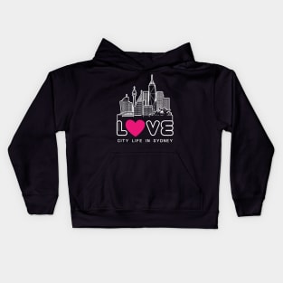 Love City Life in Sydney Kids Hoodie